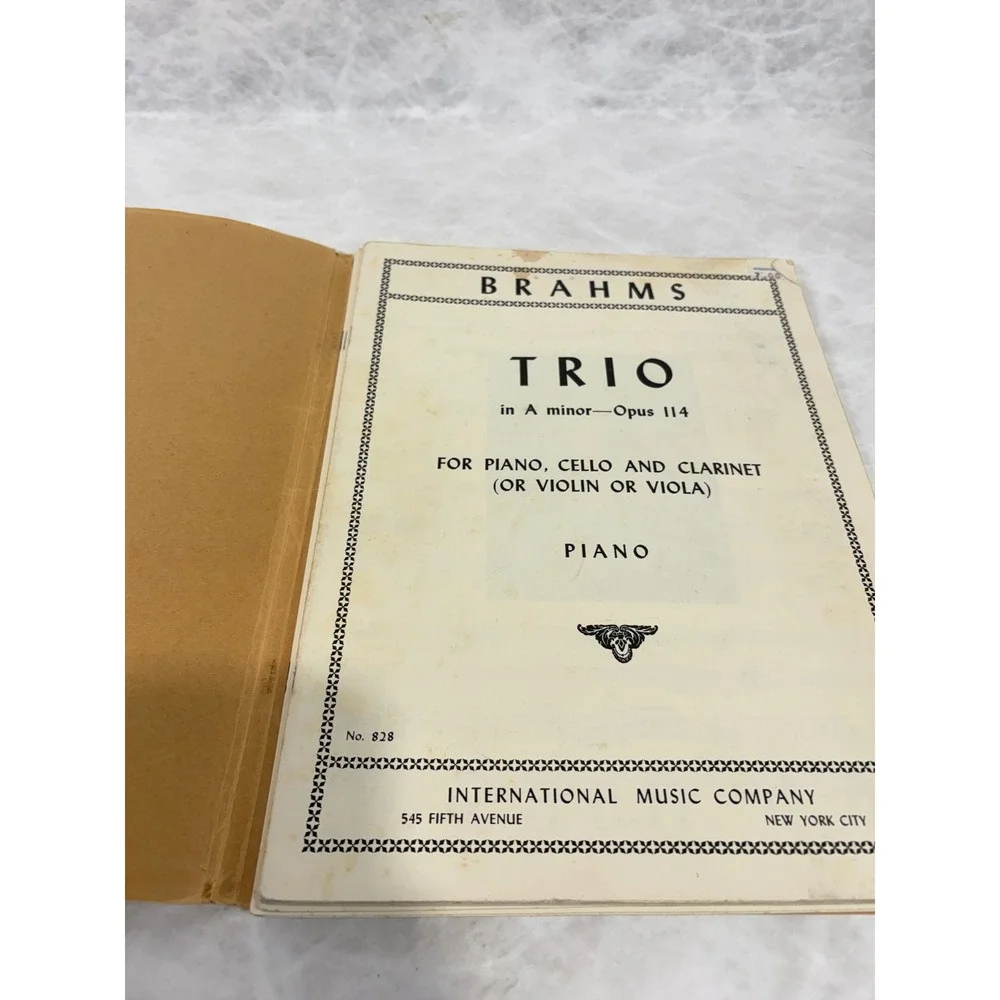 Brahms Trio in A minor Opus 114 Sheet Music Piano Cello Clarinet Violin Viola